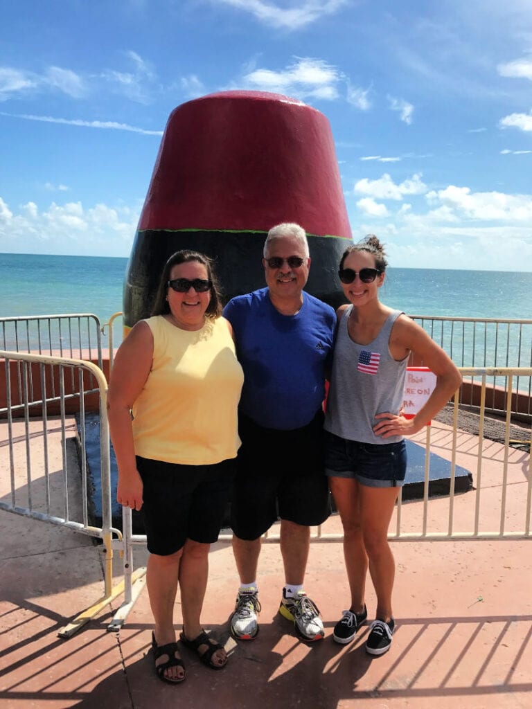 My parents and I at the "Southern Most Point" in Key West