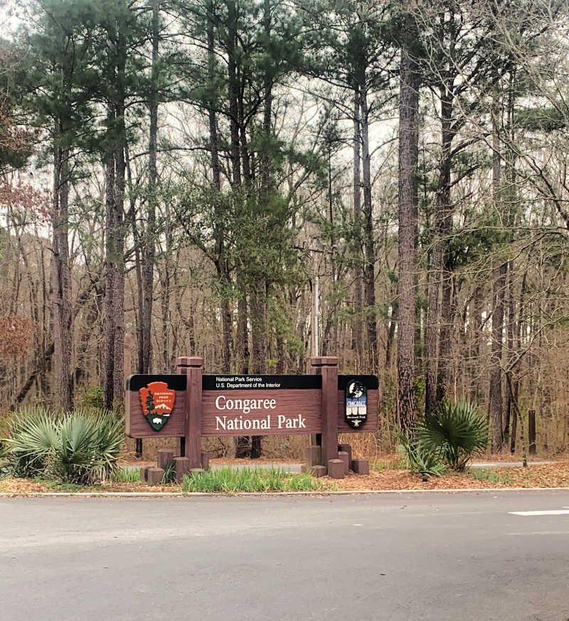 Congaree National Park entrance sign
