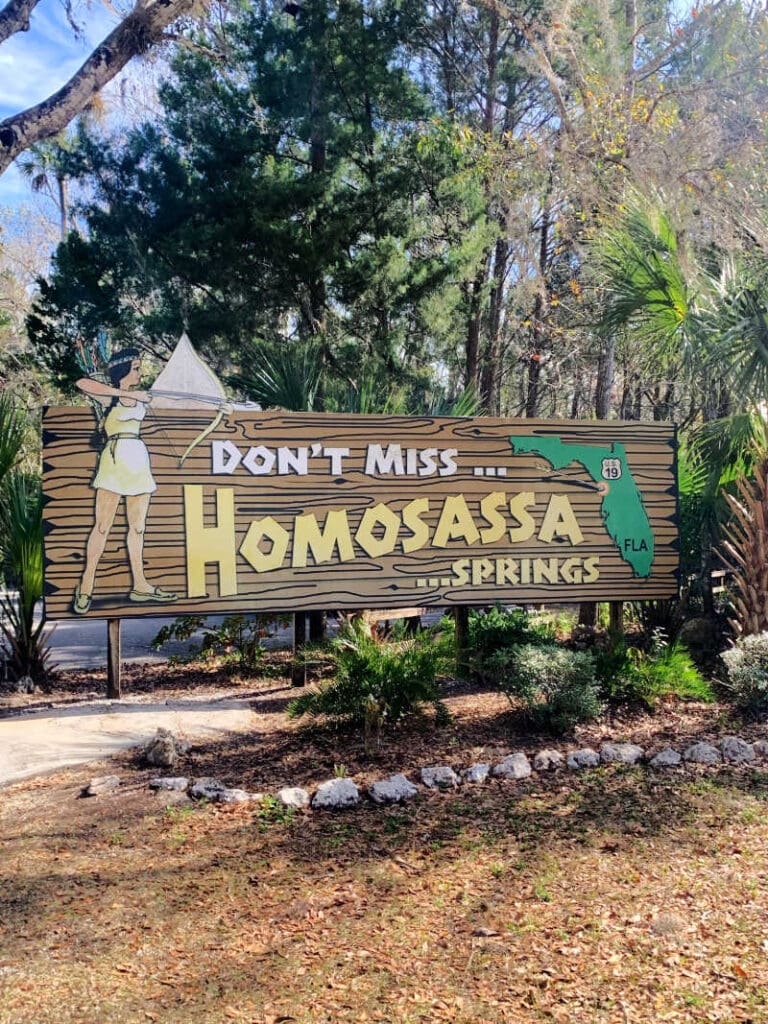 Don't miss Homosassa Springs billboard sign