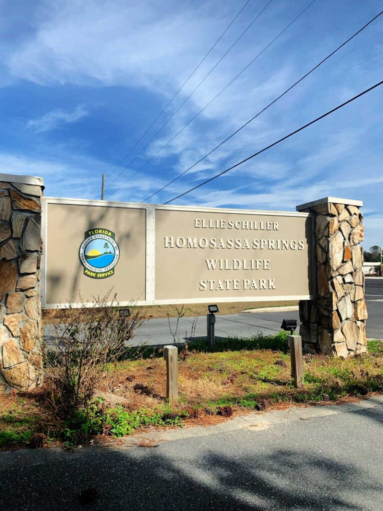 Homosassa Springs Wildlife State Park Entrance Sign