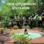 Fountain and trees in garden at Ybor City Museum State Park