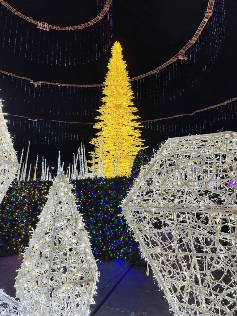 Christmas tree lights display.